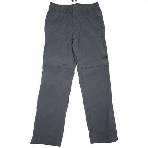 North Face Pants Mens Medium Gray Elastic Waist Convertible Hiking Nylon Stretch - Picture 1 of 8
